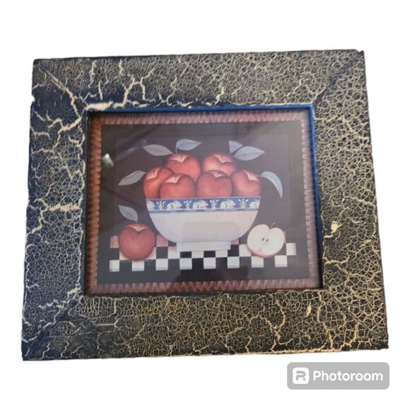 Folk Art Diane Ulmer Pedersen Apples in Bowl Primitive Still Life Print Cottage - Picture 2 of 16